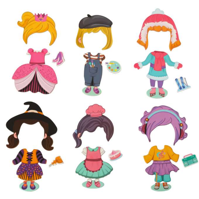 Magnetic puzzle dress up doll 51el.