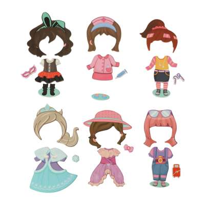 Magnetic puzzle dress up doll 51el.