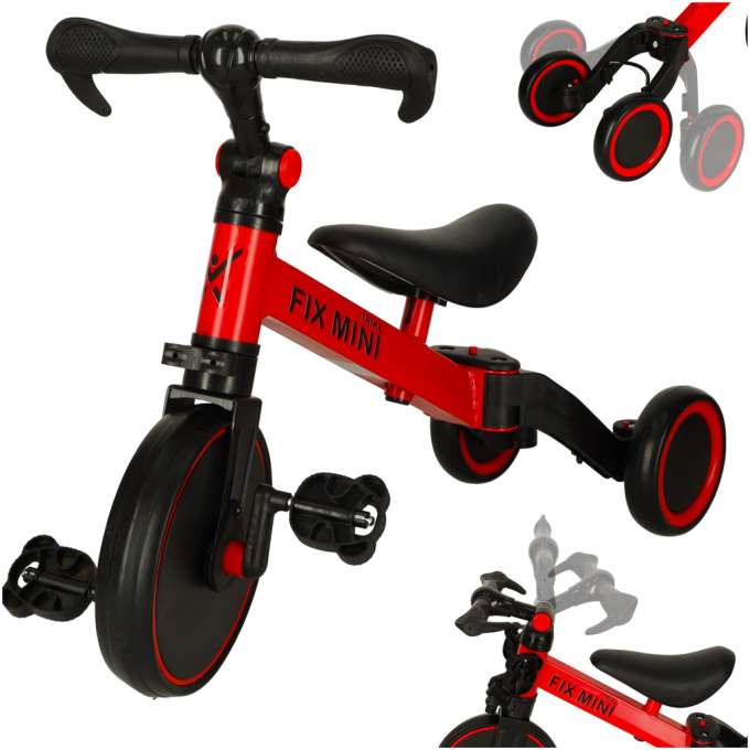 Rowerek Trike Fix Mini biegowy trójkołowy 3w1 z pedałami czerwony