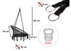 Stork's nest chair swing with backrest black 80cm + cushions 2