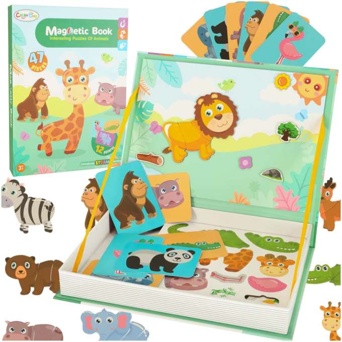 Układanka puzzle magnetyczne zwierzęta safari 47el.