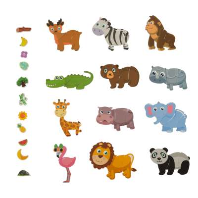 Układanka puzzle magnetyczne zwierzęta safari 47el.