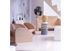 Wooden doll house + furniture 80cm white grey 5