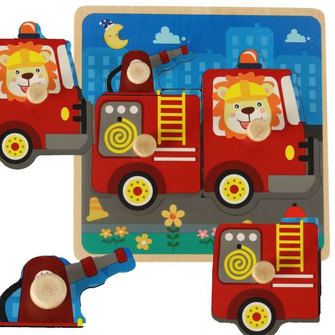 Wooden puzzle fire department