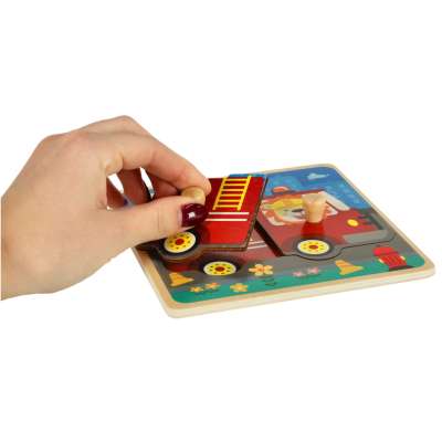 Wooden puzzle fire department