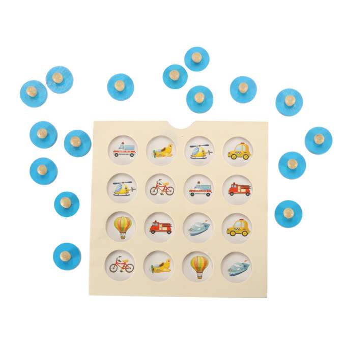 Wooden puzzle memory board game + 4 cards