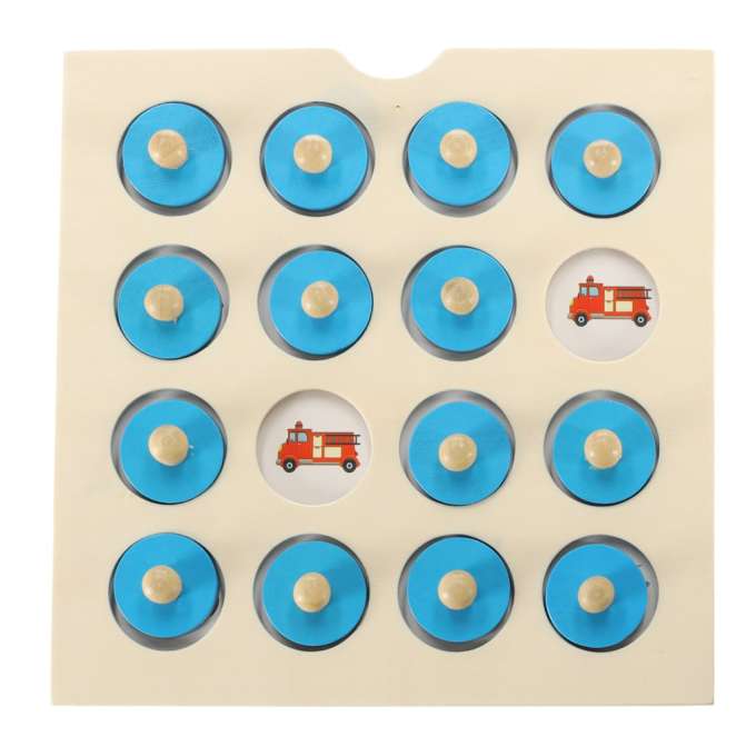 Wooden puzzle memory board game + 4 cards