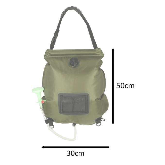 20L XXL solar camping field hiking shower with thermometer