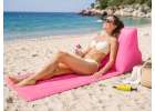 Beach mat with inflatable backrest lounger with cushion pink 9