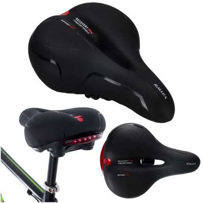 Bicycle saddle RALLEX sports comfortable foam flexible LED light