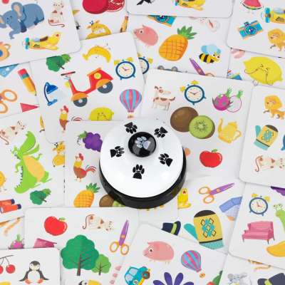 Card game find a pair 54 cards and a bell
