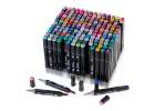 Double-sided alcohol markers in case 168 + stand 5