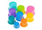 Educational cups tower pyramid numbers and fruits 3