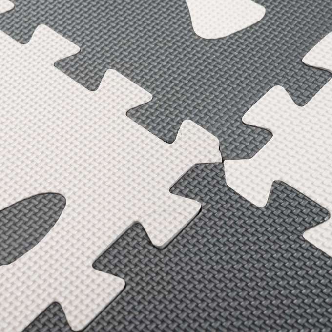 Foam puzzle mat for children 9 el. black-ecru 85cm x 85cm x 1cm