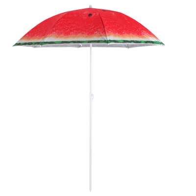 Folding sun umbrella 180cm garden balcony umbrella with tilt function watermelon