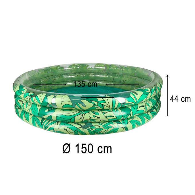 Inflatable pool for children 3 chambers 150cm leaves