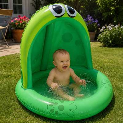 Inflatable pool pontoon with canopy frog frog 101cm