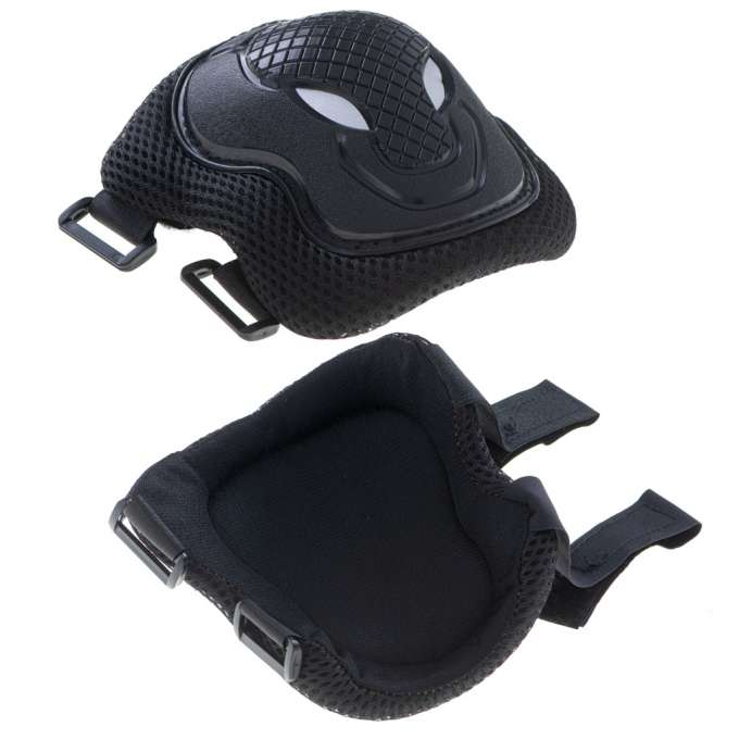 L-BRNO Knee elbow wrist protectors roller bike scooter set black