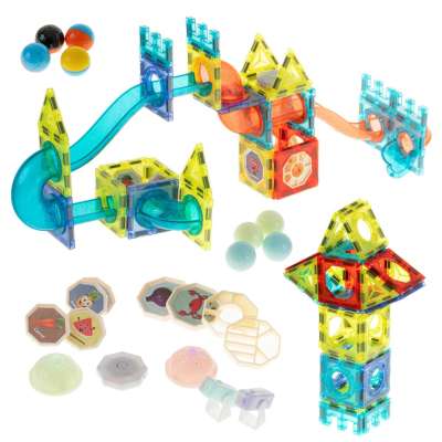 Magnetic marble ball track blocks luminous 75el