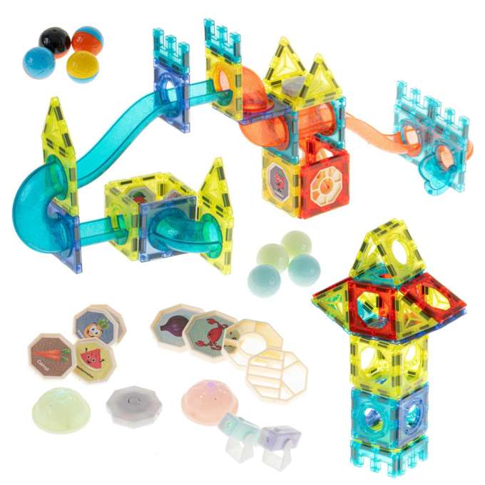 Magnetic marble ball track blocks luminous 75el