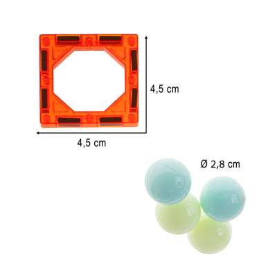Magnetic marble ball track blocks luminous 75el