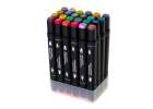 Markery dwustronne alkoholowe w etui 24 + podstawka 4