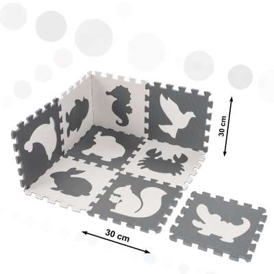 Puzzle piankowe mata dla dzieci 9 el. czarny-ecru 85cm x 85cm x 1cm