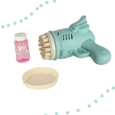 Soap bubble gun soap bubbles with wings blue