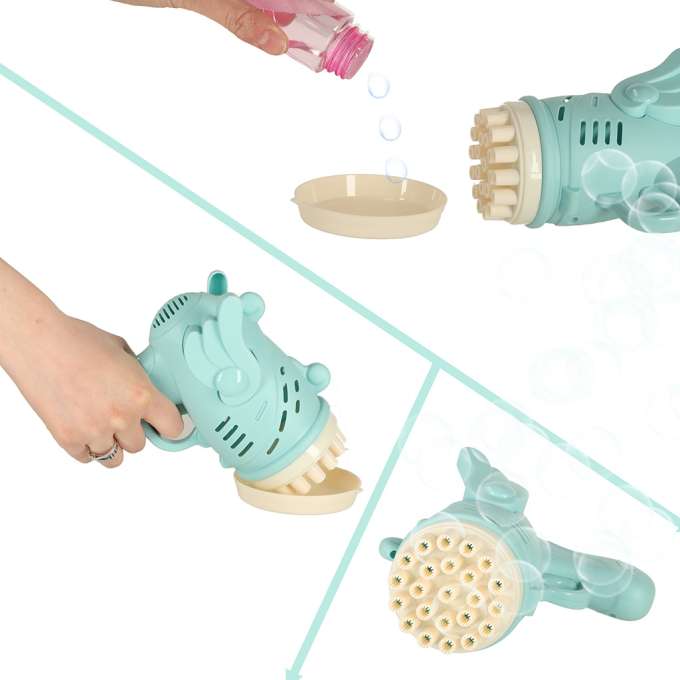Soap bubble gun soap bubbles with wings blue