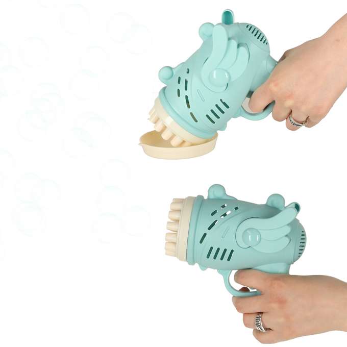 Soap bubble gun soap bubbles with wings blue