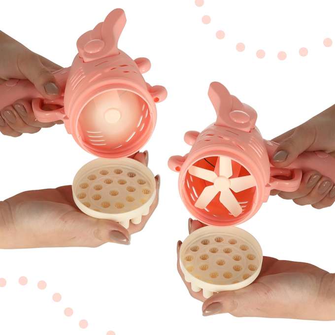 Soap bubble gun soap bubbles with wings pink