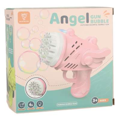 Soap bubble gun soap bubbles with wings pink