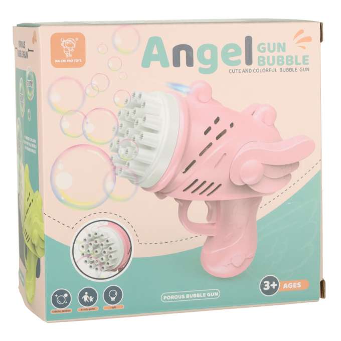 Soap bubble gun soap bubbles with wings pink