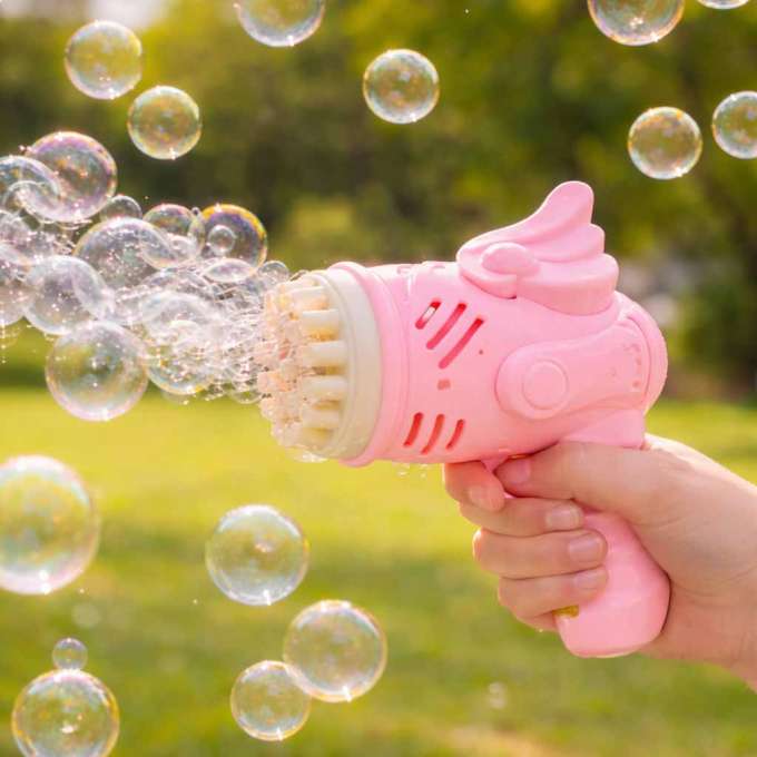 Soap bubble gun with wings pink