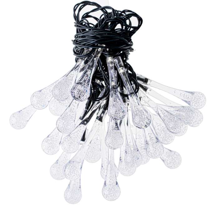 Solar garden icicle lights 6.5m 30LED warm white