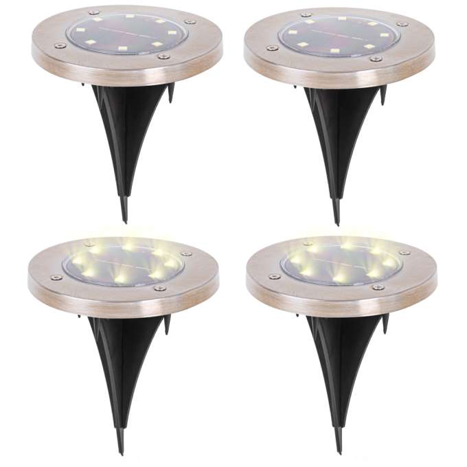 Solar ground garden invasion lights 8LED 4pcs warm white