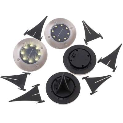 Solar ground garden invasion lights 8LED 4pcs warm white