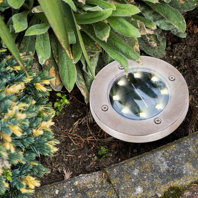 Solar ground garden invasion lights 8LED 4pcs warm white