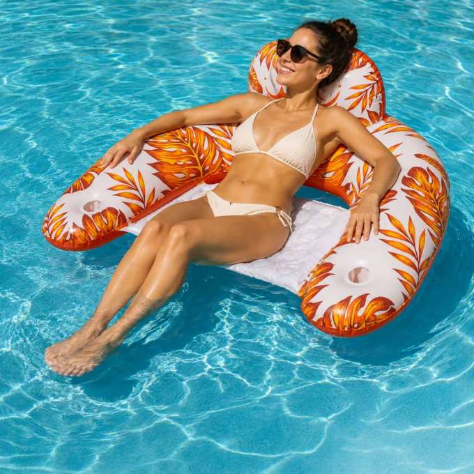 Swimming chair water lounger orange