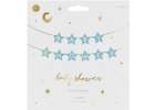 Baner napis na baby shower gwiazdki jasnoniebieskie 290cm x 16,5cm 3