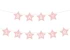 Baner napis na baby shower gwiazdki jasnoróżowe 290cm x 16,5cm 1