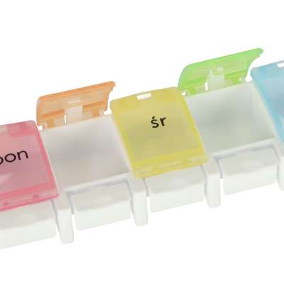 Container organizer for pills medicines weekly 7 days EN