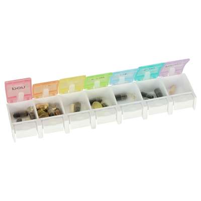 Container organizer for pills medicines weekly 7 days EN