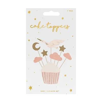 Decorations for muffin cupcakes - Stork 11cm-12cm 7 pieces