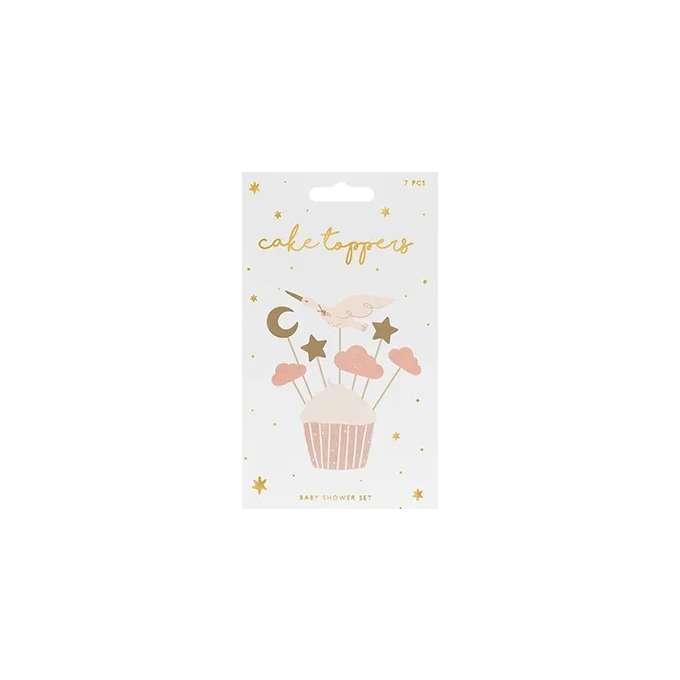 Decorations for muffin cupcakes - Stork 11cm-12cm 7 pieces