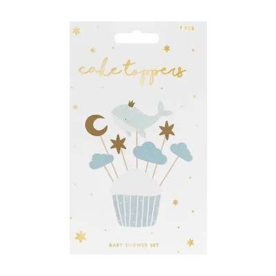 Decorations for muffin cupcakes - Whale 11cm-13,5cm 7 pieces