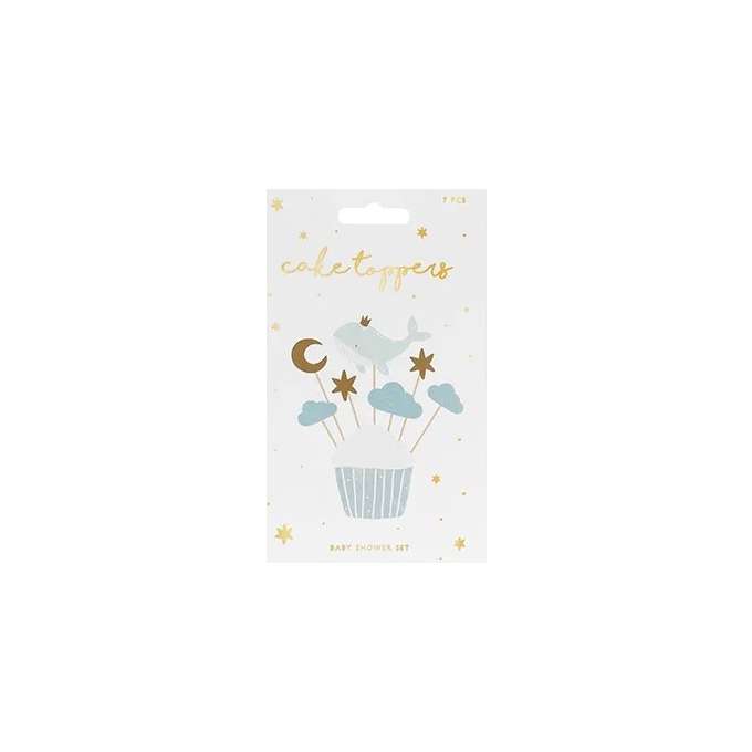Decorations for muffin cupcakes - Whale 11cm-13,5cm 7 pieces