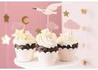 Dekoracje do muffinek babeczek - Bocian 11cm-12cm 7 sztuk 2