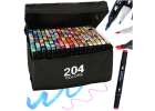 Double-sided alcohol markers in case 204 + stand 1
