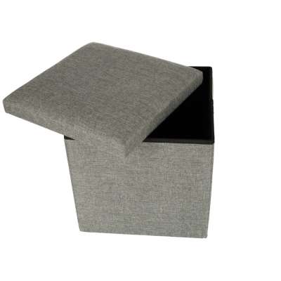 Folding pouffe with storage box grey 38x38x38cm